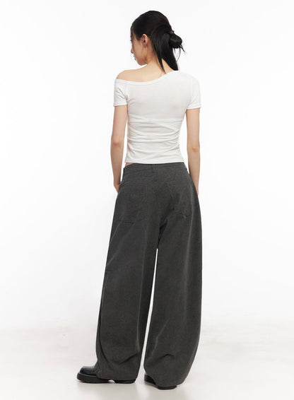 Classic Cotton Wide-Leg Pants IY529