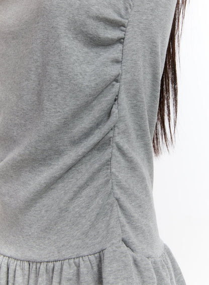 Classic Shirred Sleeveless Mini Dress CA508