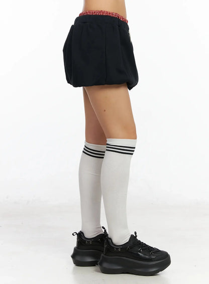 Checkered Balloon Skort CA513