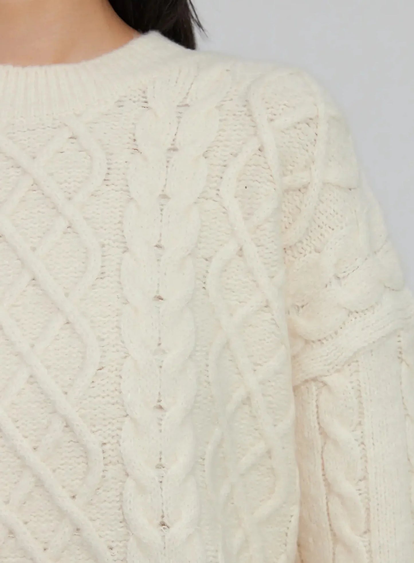 Cable Knit Crew Neck Sweater ID516