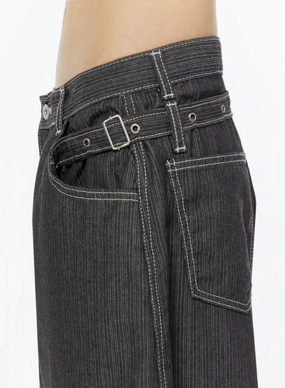 Casual Baggy Stripe Pants IU518