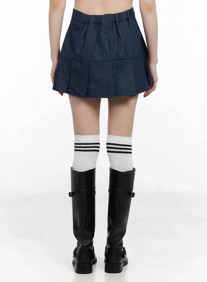 Casual Pleated Mini Skirt IM523