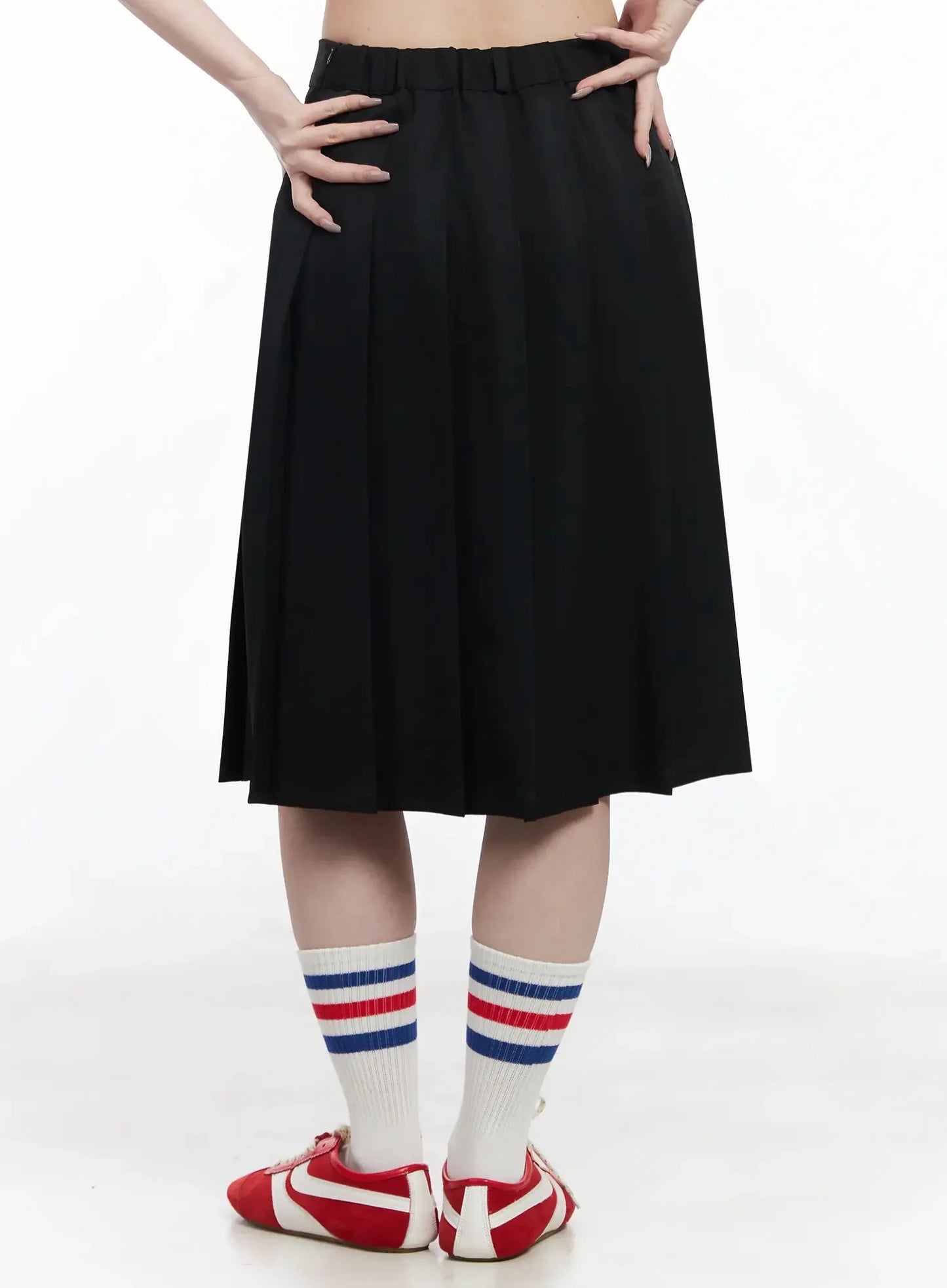Basic Pleated Midi Skirt IF502