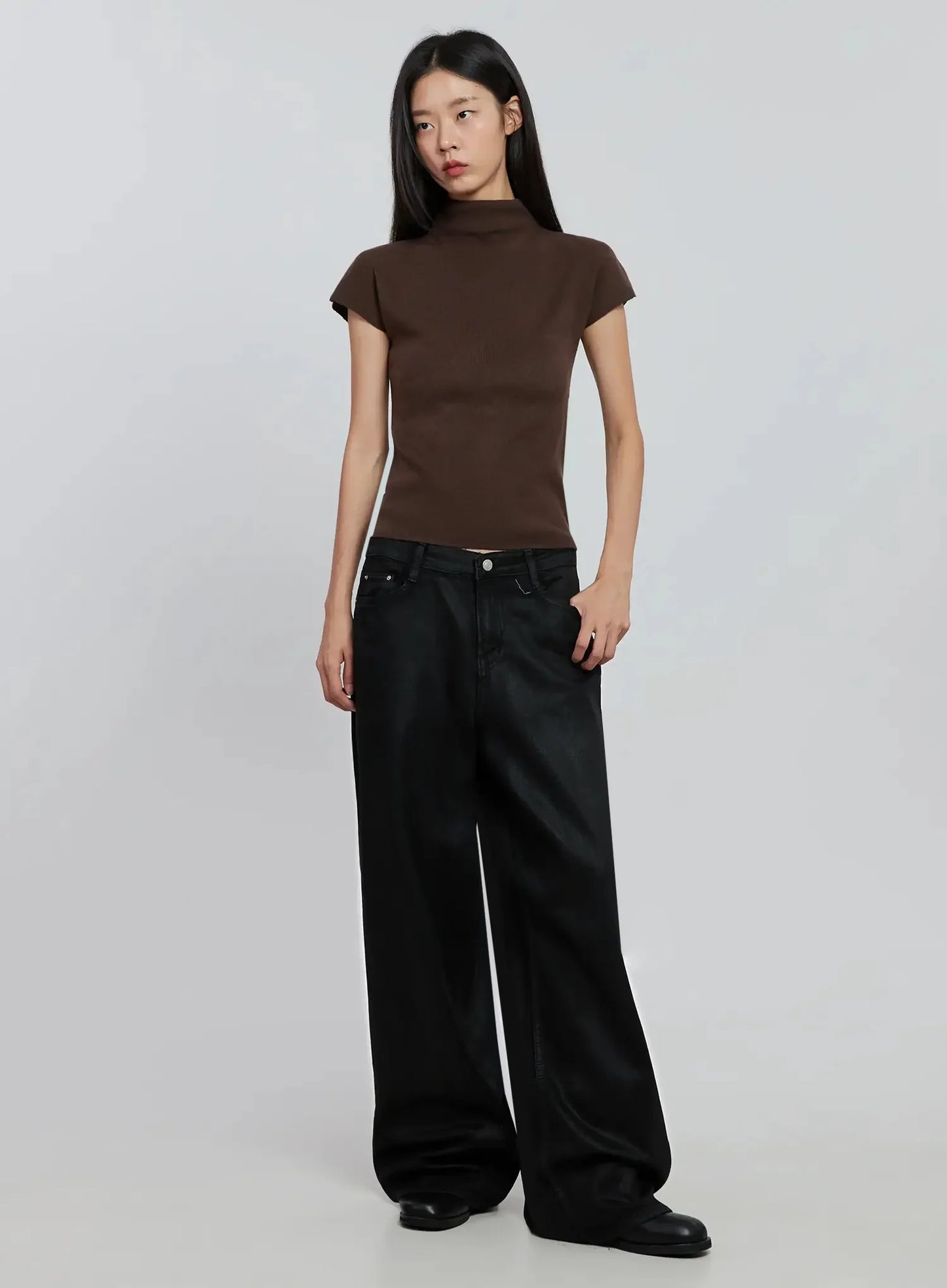 Chic High Neck Knit Top IO530
