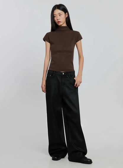 Chic High Neck Knit Top IO530
