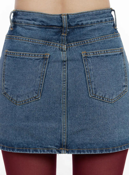Casual Denim Mini Skirt IJ528