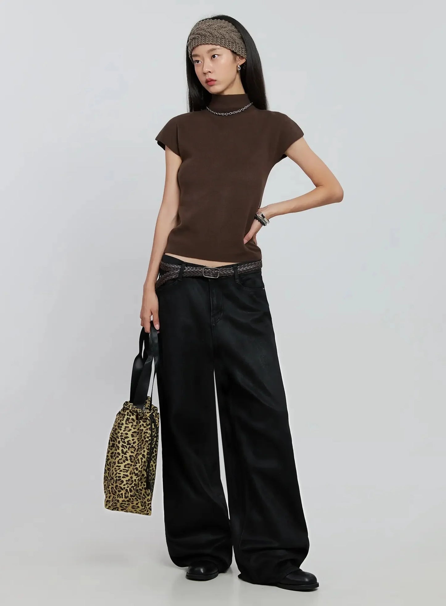 Chic High Neck Knit Top IO530
