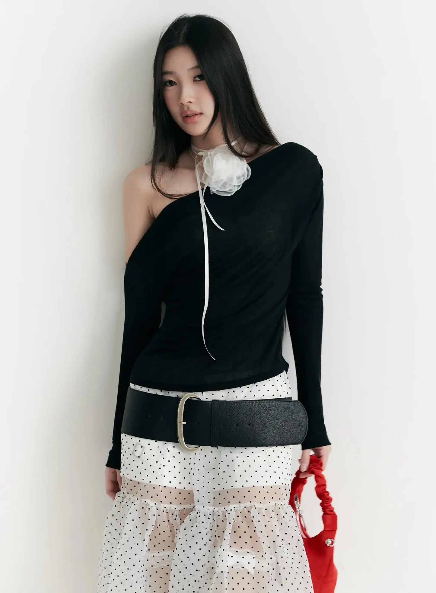 Asymmetrical Off-Shoulder Top IM504