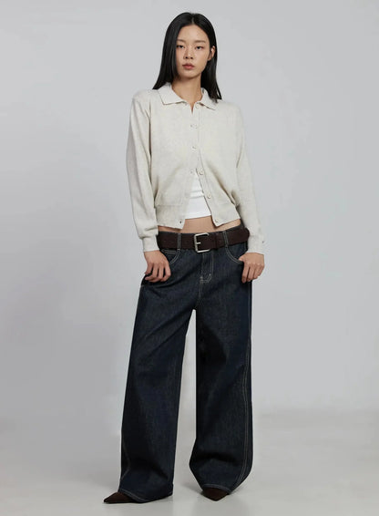 Classic Collar Knit Cardigan IM520