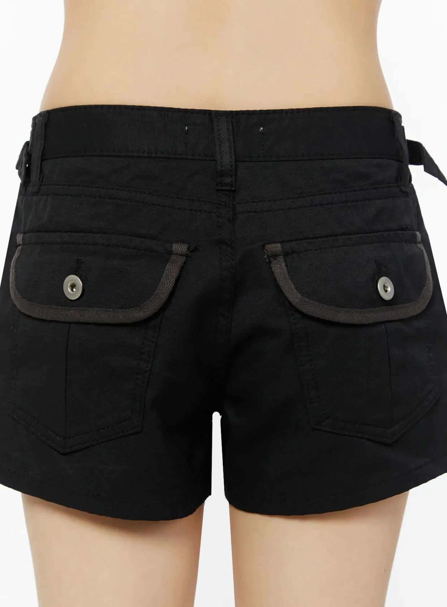 Black Cargo Pocket Shorts IU518