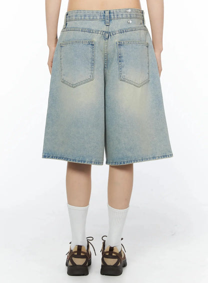 Ali Casual Washed Bermuda Shorts IY525