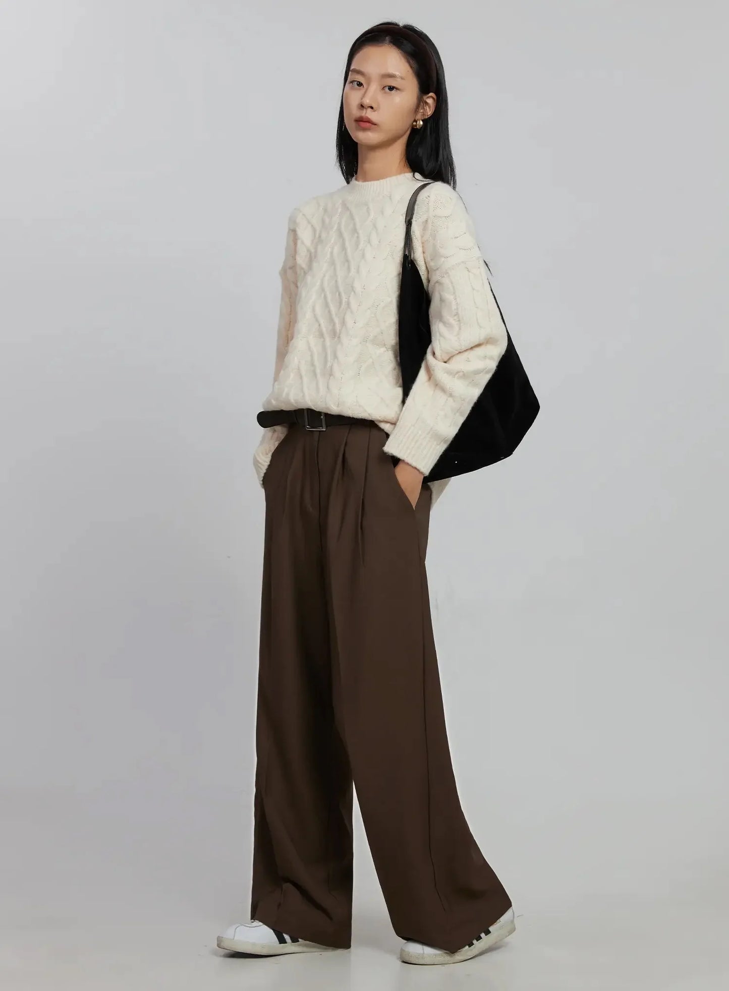 Cable Knit Crew Neck Sweater ID516