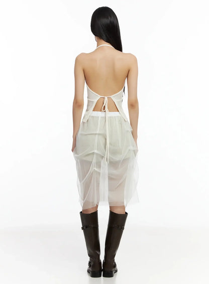 Chic Mesh Halter Neck Top IM530