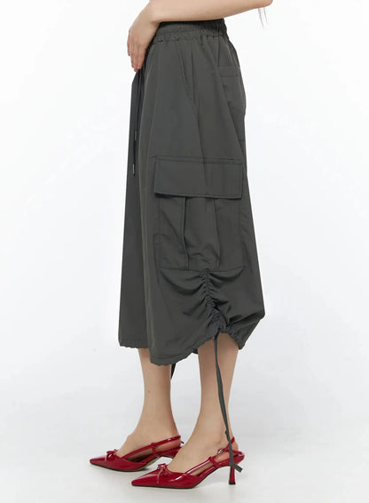 Adjustable Cargo Bermuda Pants IY526