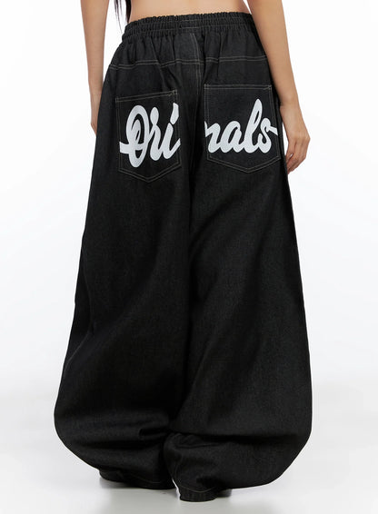 Ayra Graphic Baggy Jeans IO516