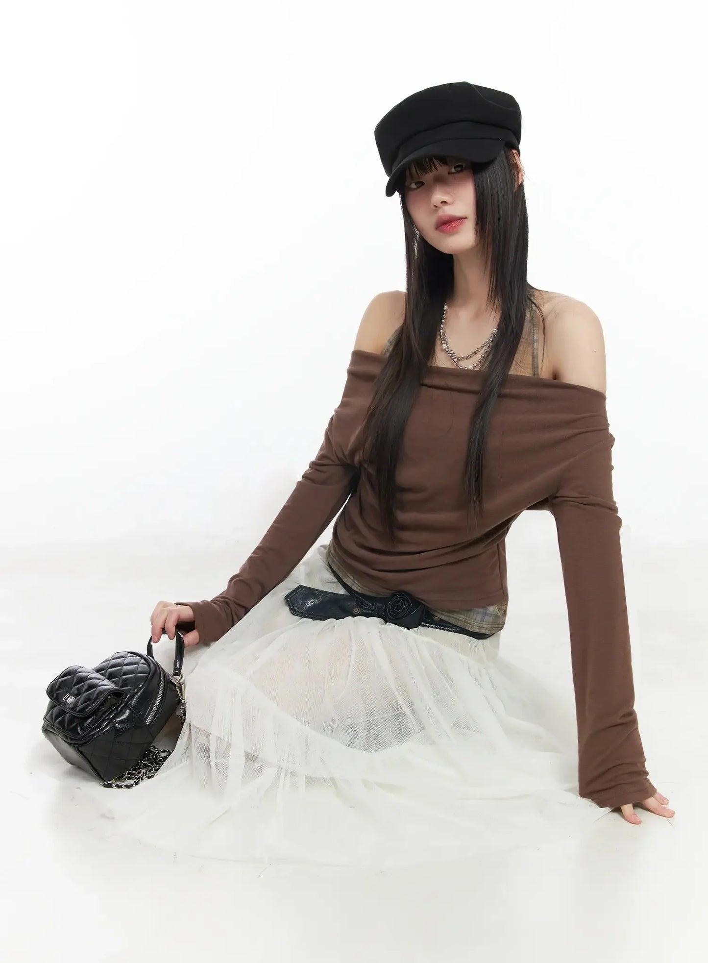 Chiffon Layered Midi Skirt IM523