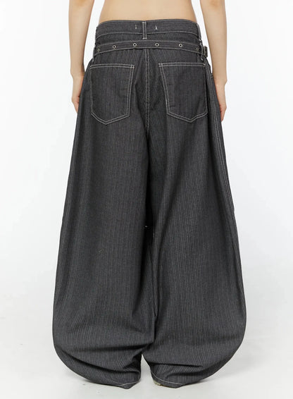 Casual Baggy Stripe Pants IU518