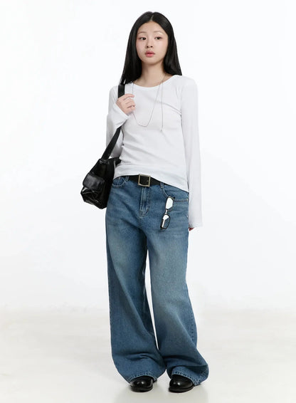 Classic Round Neck Long Sleeve Top IM519