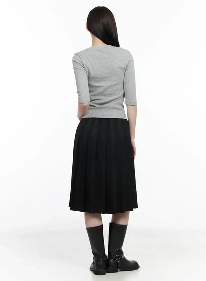 Basic Mid-Length Long Sleeve Top IF502