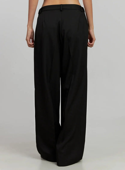 Black Oversized Slacks IJ505