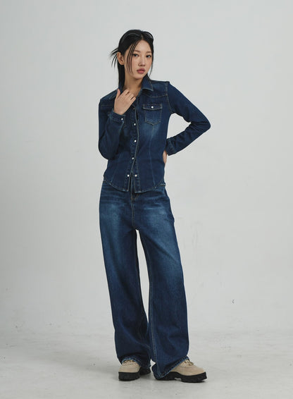 Button Denim Shirt CD09