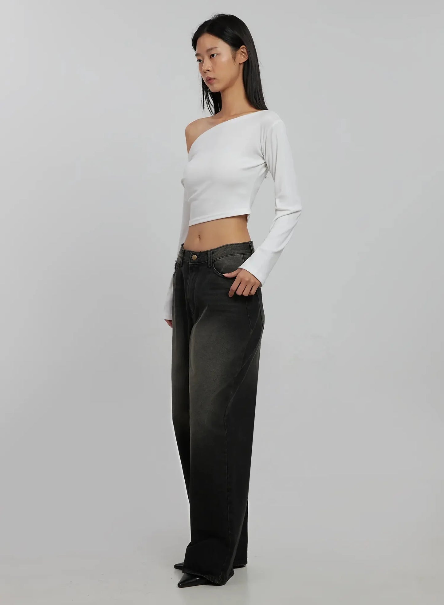 Blaire Dark Washed Wide Leg Jeans IJ509