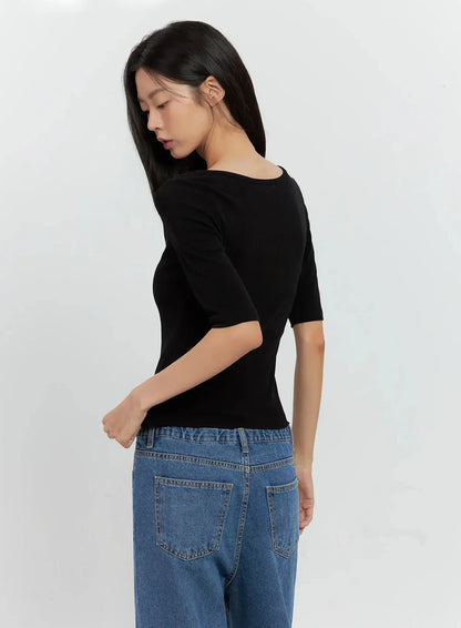 Basic 3/4-Sleeve Top IL528