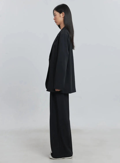 Classic Oversized Blazer (Black) IU512