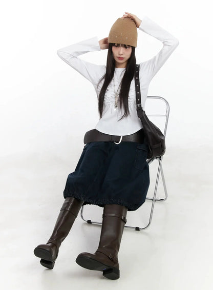 Balloon Denim Skirt IM530