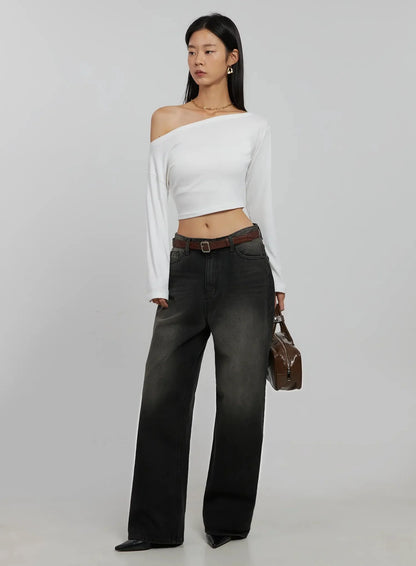 Blaire Dark Washed Wide Leg Jeans IJ509