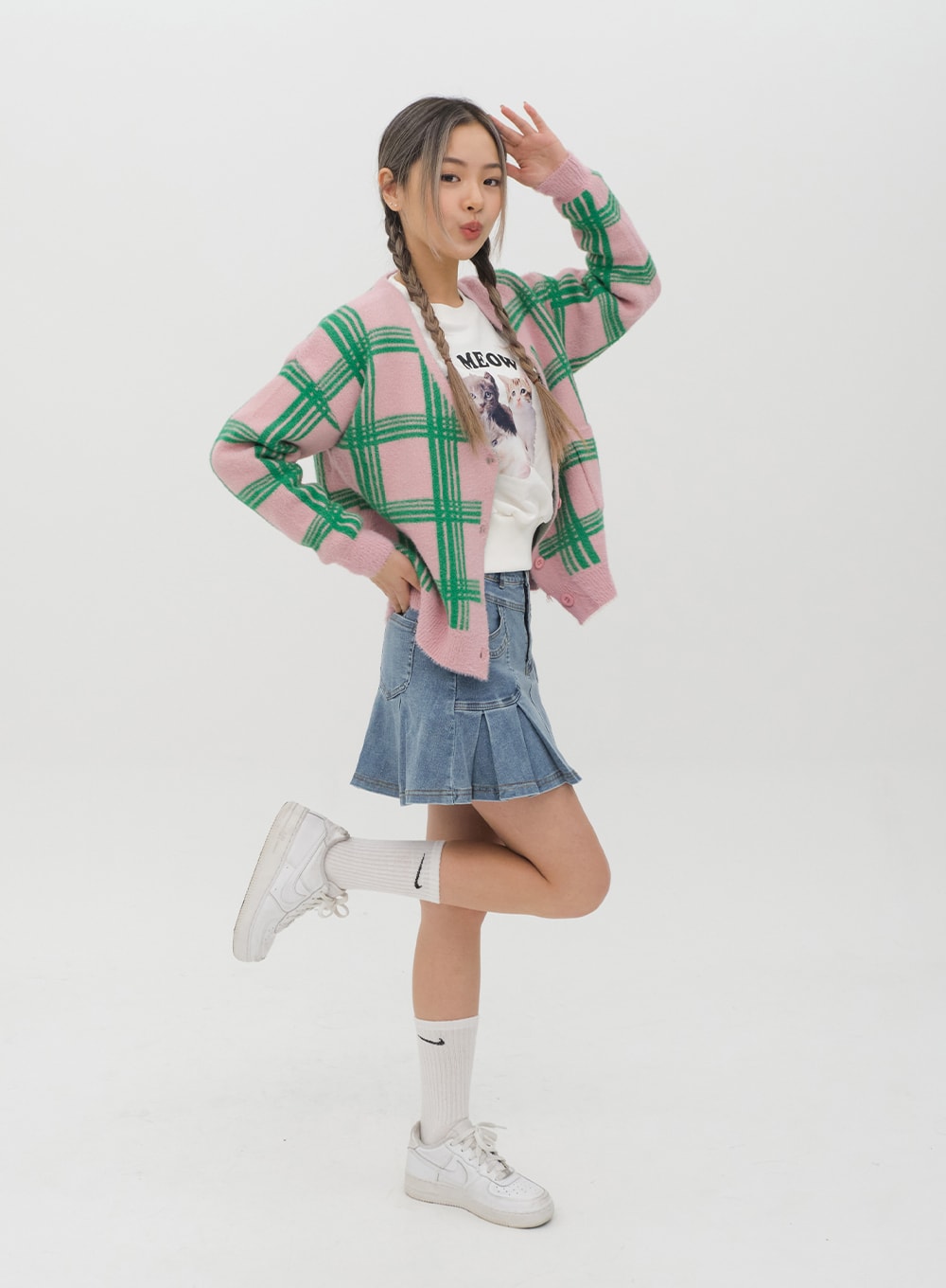 Check Pattern Cardigan J15