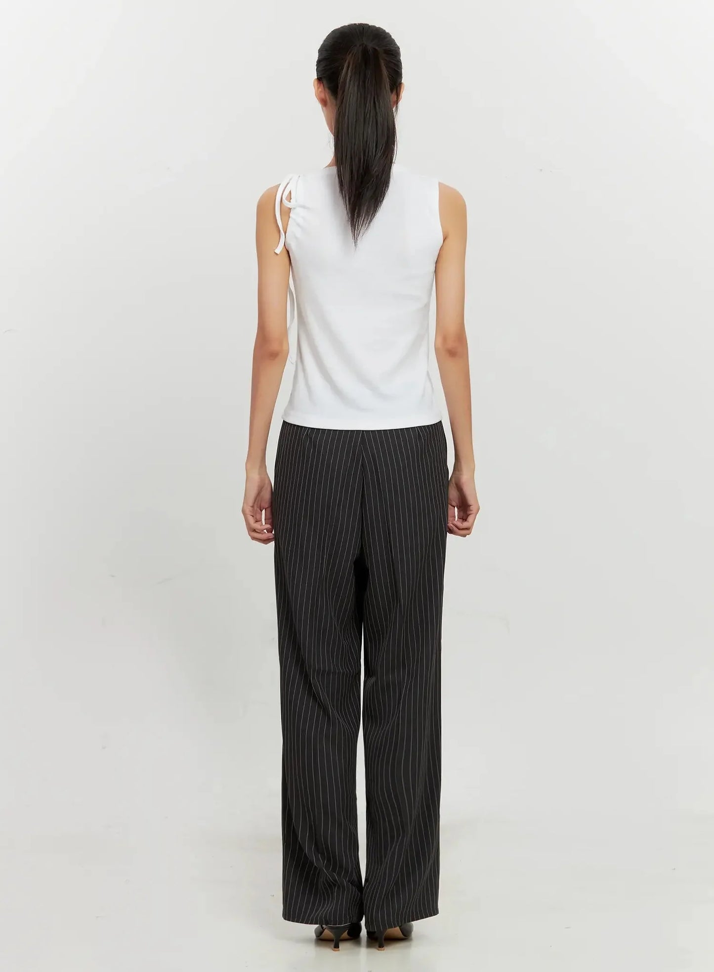 Asymmetric High Neck Tank Top IL528