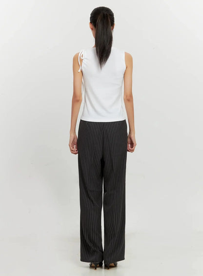 Asymmetric High Neck Tank Top IL528