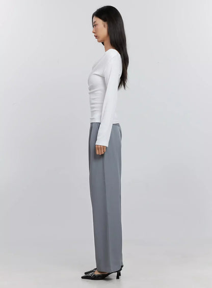 Asymmetric Long Sleeve Top IS516