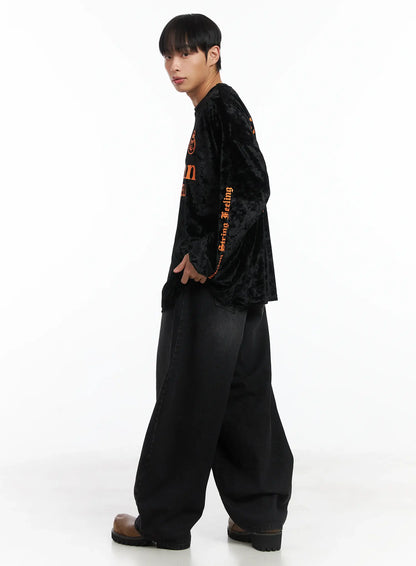 Basic Wide Leg Black Jeans ID515