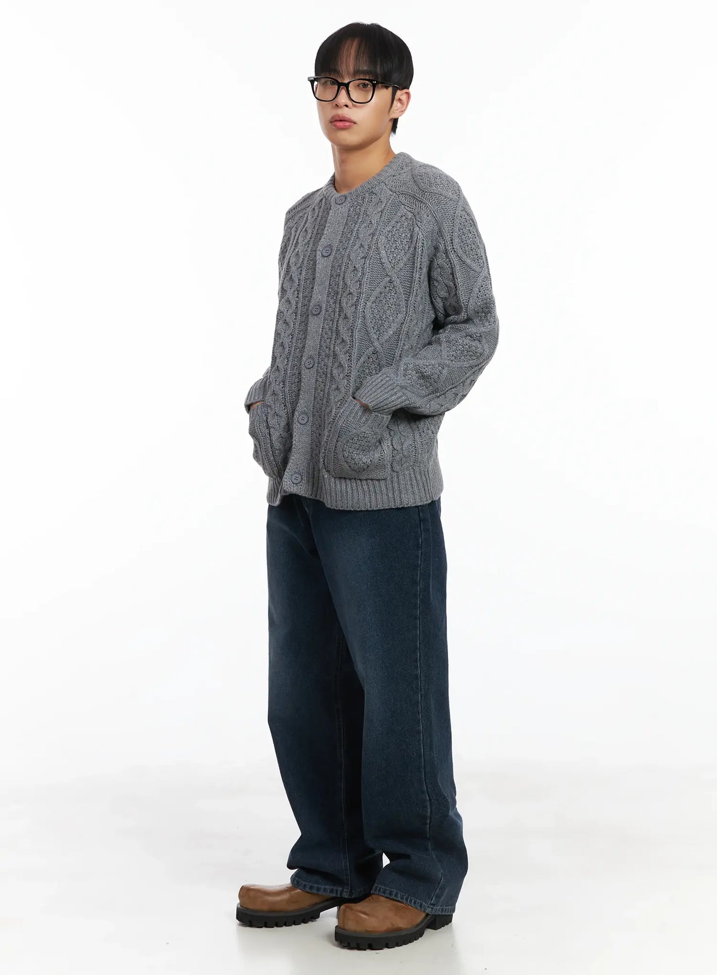 Basic Dark Washed Straight Jeans ID515