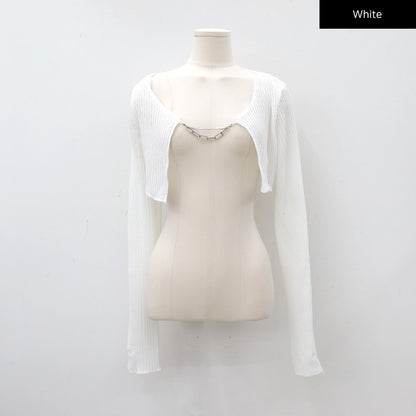 Chain Tied Crop Cardigan CM6