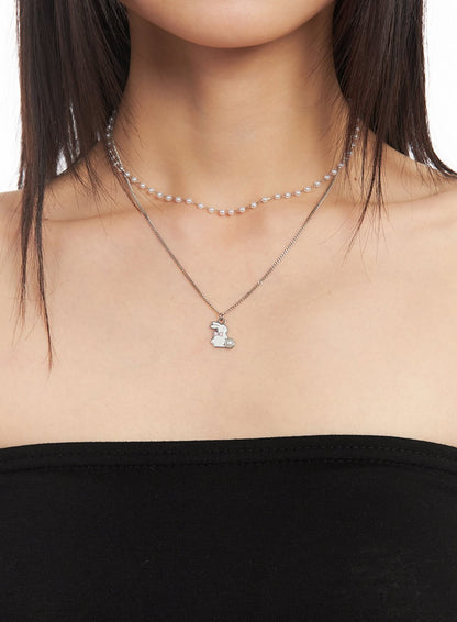Bunny Rabbit Layer Necklace IM528