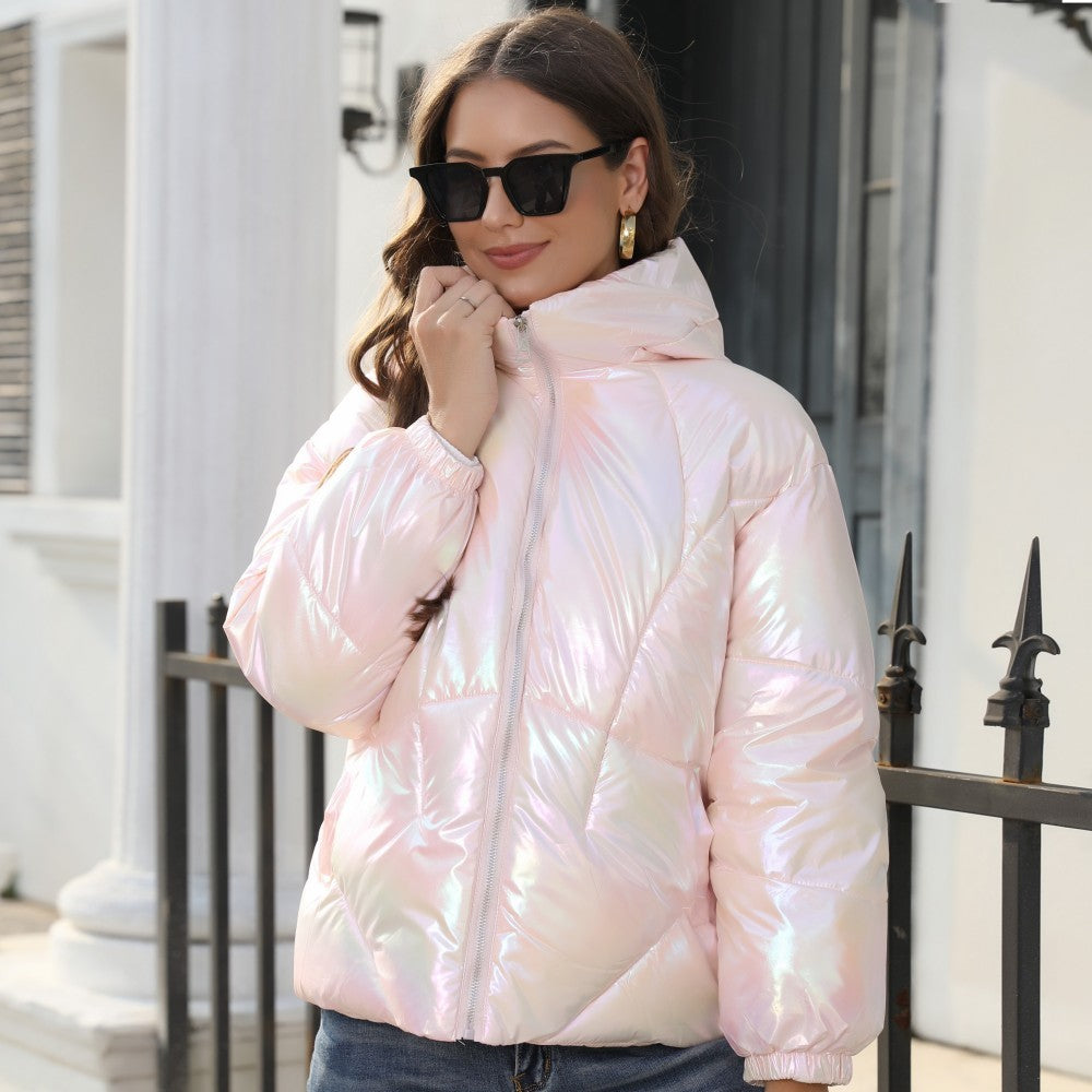 Shiny Hooded Puffer Jacket
