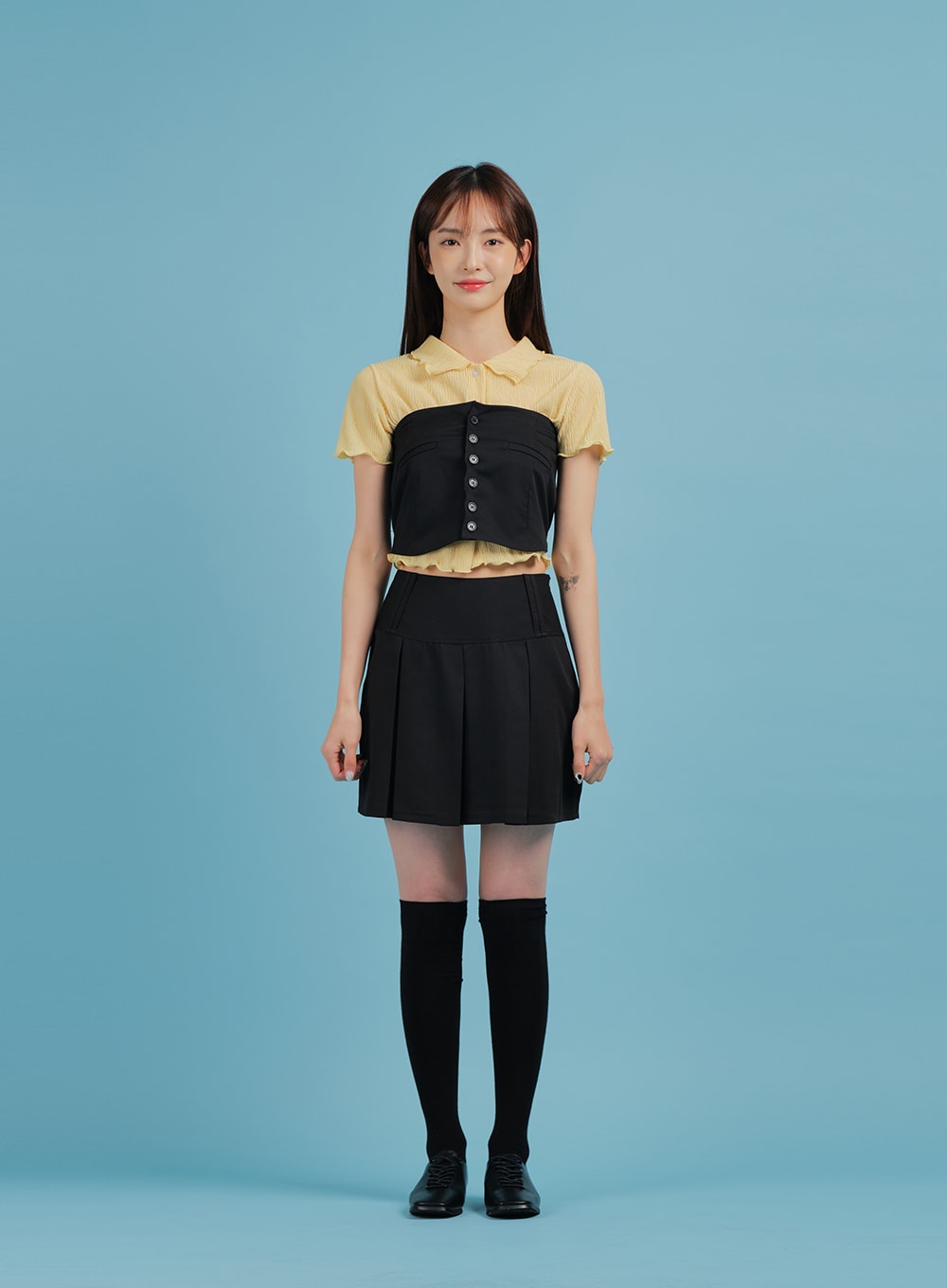 Basic Formal Pleated Mini Skirt BA27
