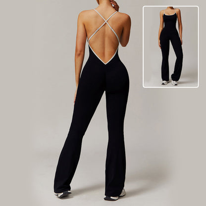 Women's Backless Yoga Fitness Jumpsuit