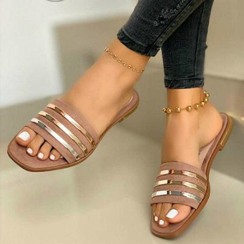 Hollow outdoor slippers women