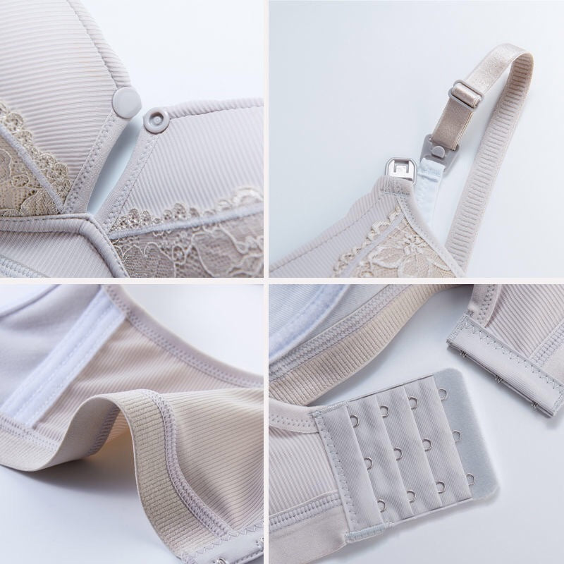 Nursing Bra Front Button Push Up Anti Sagging