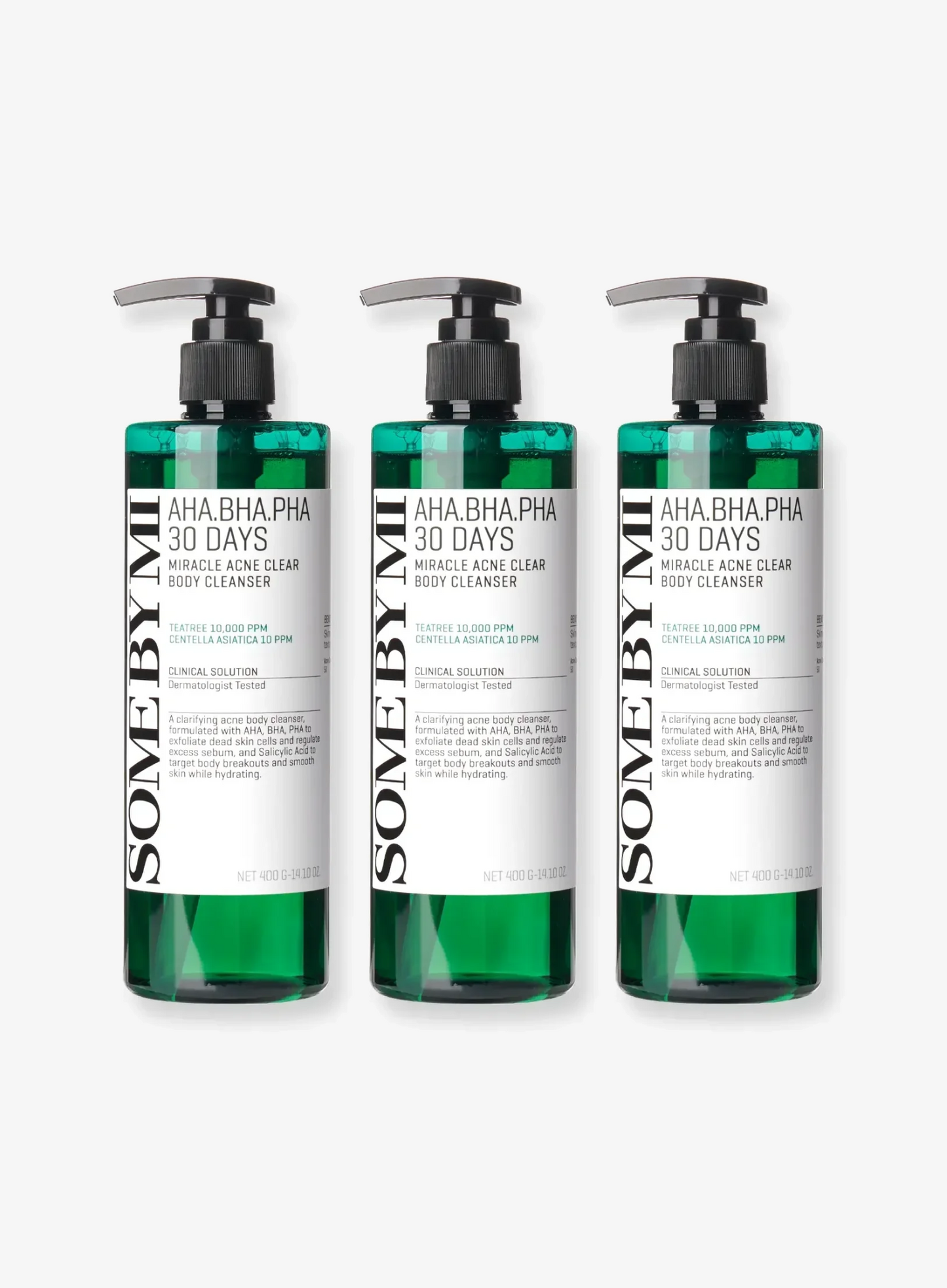 AHA, BHA, PHA 30 Days Miracle Acne Clear Body Cleanser Trio Set (400g*3ea)