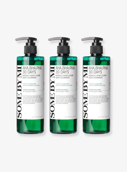 AHA, BHA, PHA 30 Days Miracle Acne Clear Body Cleanser Trio Set (400g*3ea)
