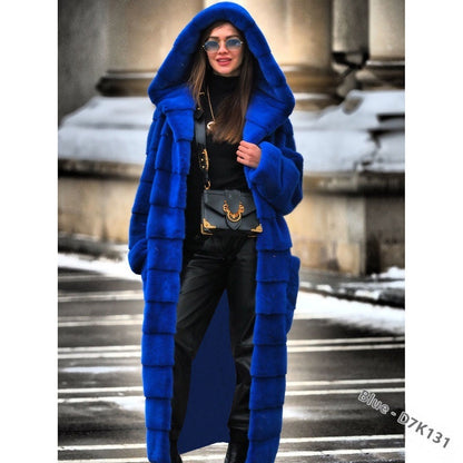 Fashionable Thickened Long Plush Women's Coat