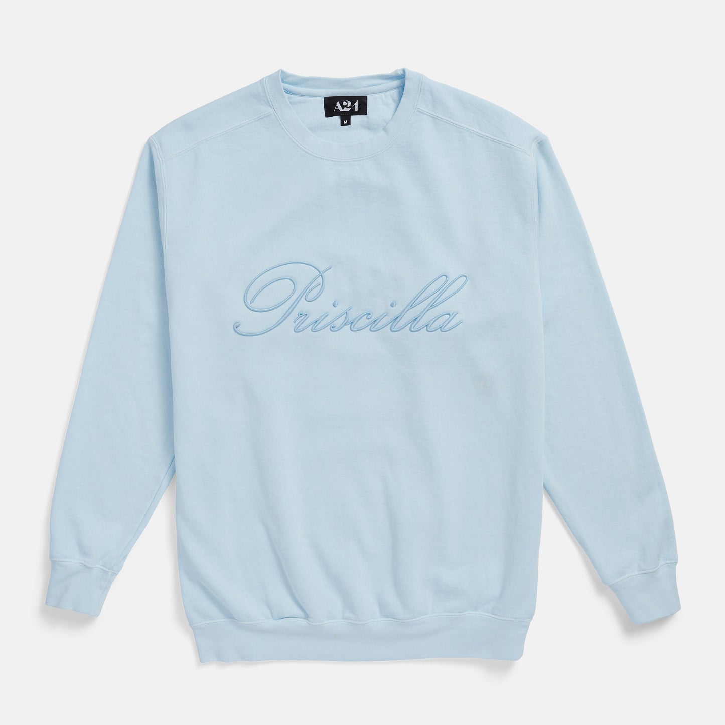 Priscilla Light Blue Embroidered Crewneck