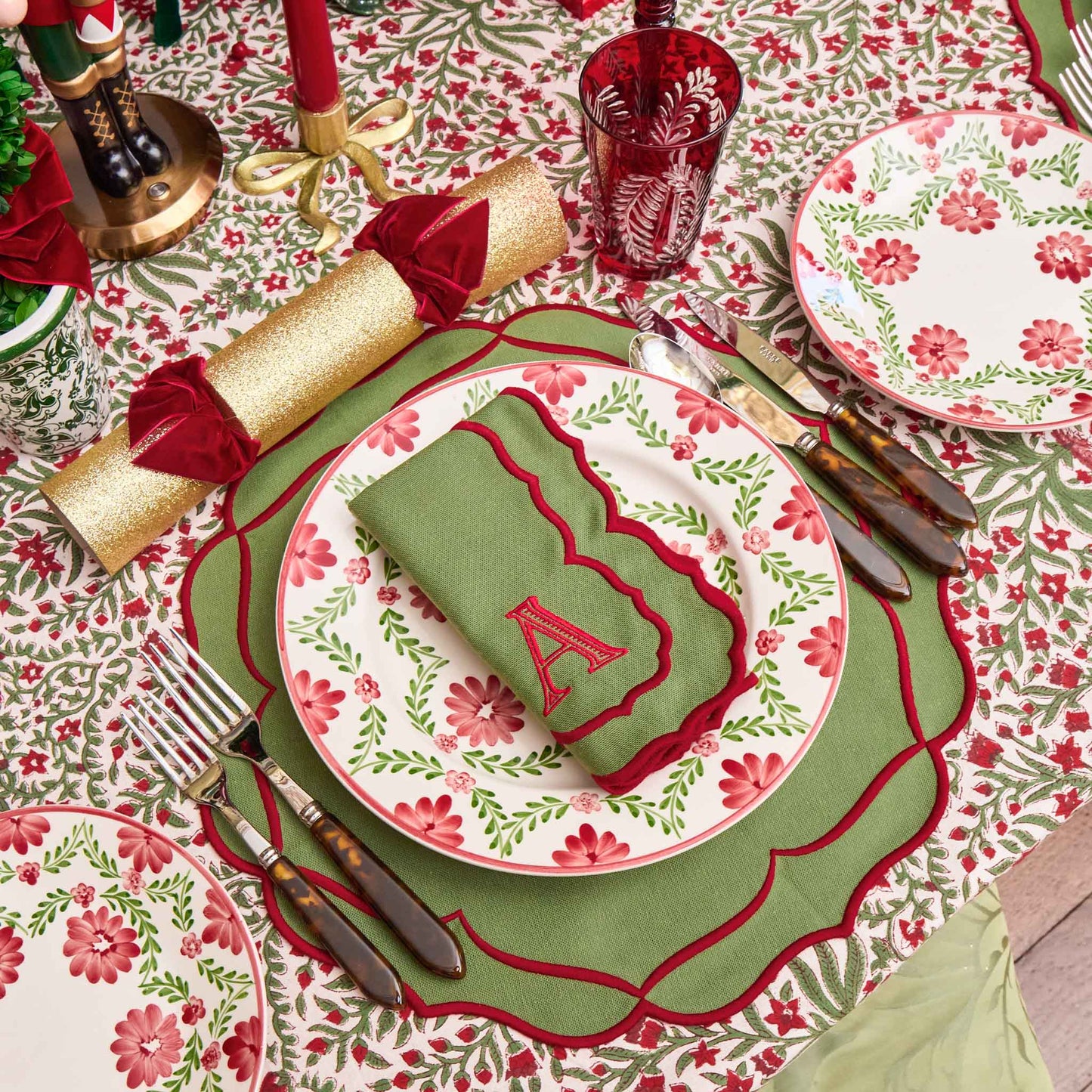 Green & Red Sylvia Napkins (Set of 4)
