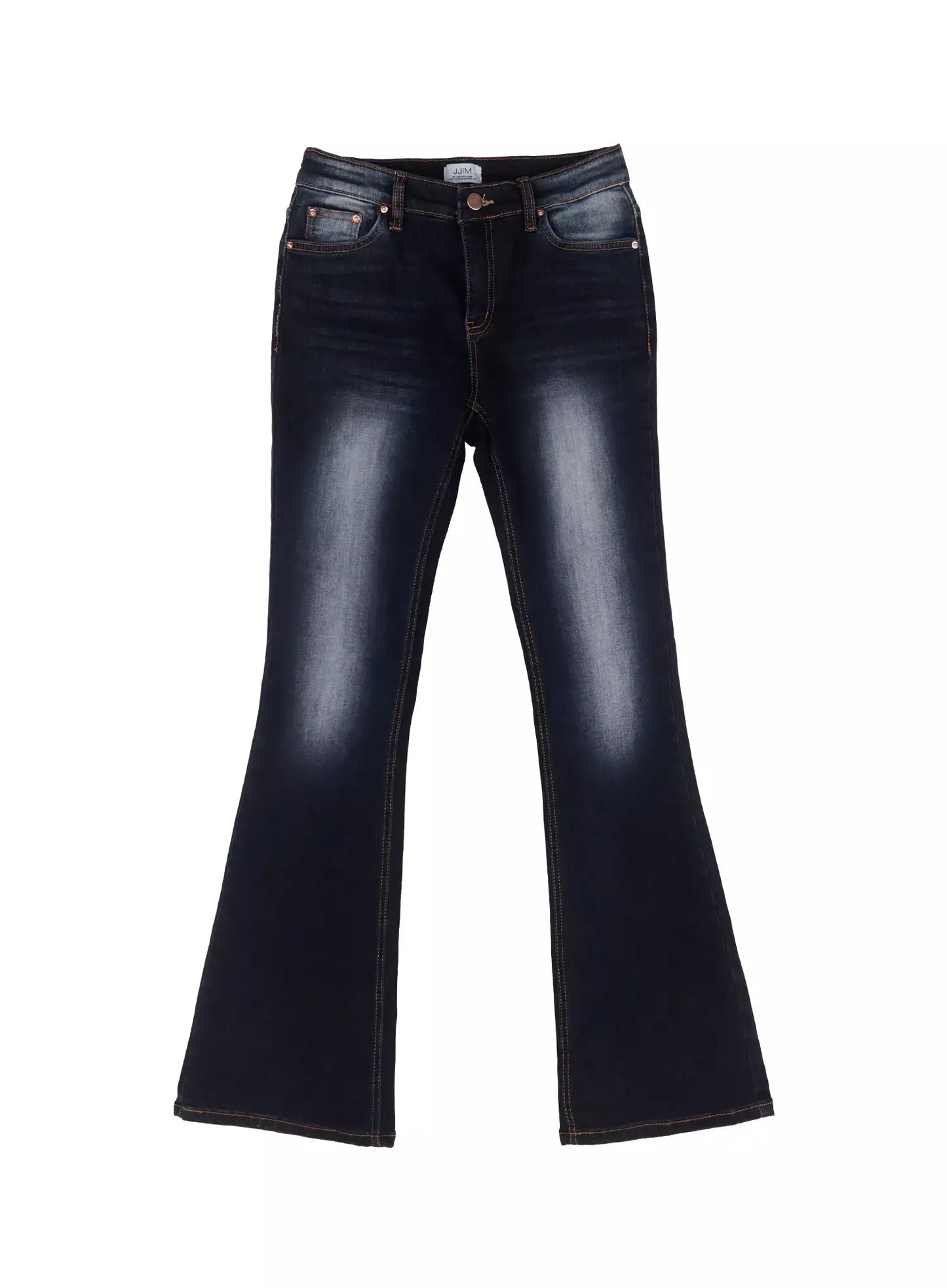 Aliyah Mid-Rise Hip Pad Flared Jeans IG528