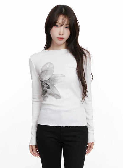 Chic Botanical Print Shirt IN514